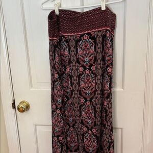 J. Jill Black and Pink A-Line Skirt fabulous colors and fit. Size l